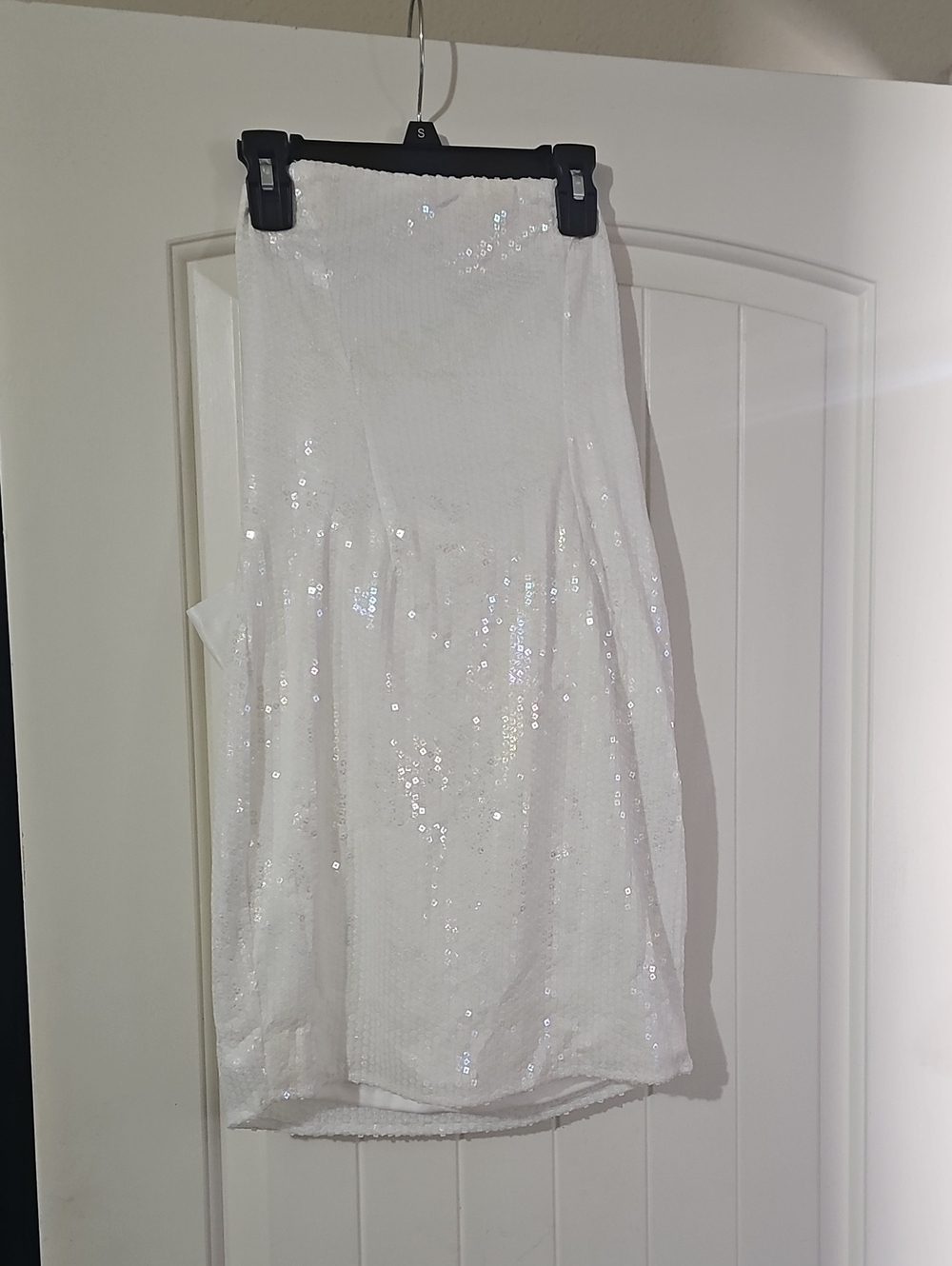 White Sequin Midi Skirt - Elegant Evening Midi